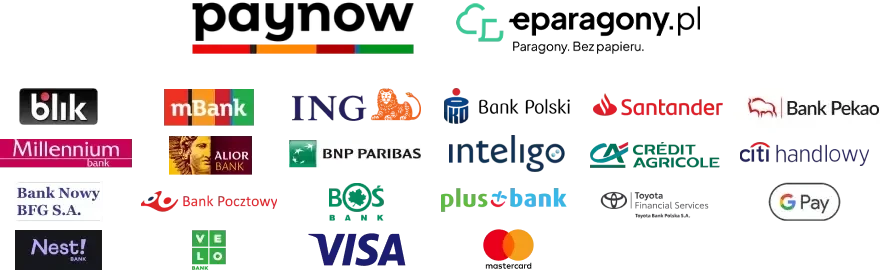 Belka dostępnych płatności Paynow