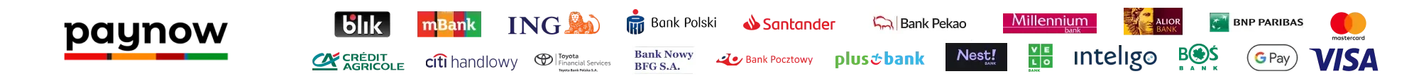 Belka dostępnych płatności Paynow
